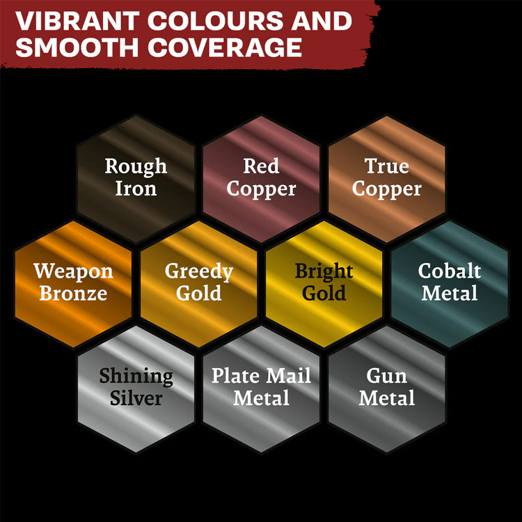 Army Painter Warpaints Fanatic: Metallics Acrylic Paint Set (10 Colors) 18ml
