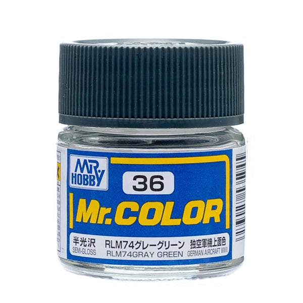 Mr. Color Paint C36 Semi-Gloss RLM74 Gray Green 10m