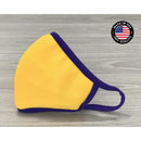 Washable Cotton Face Mask - Cool Mesh Yellow w/ Blue