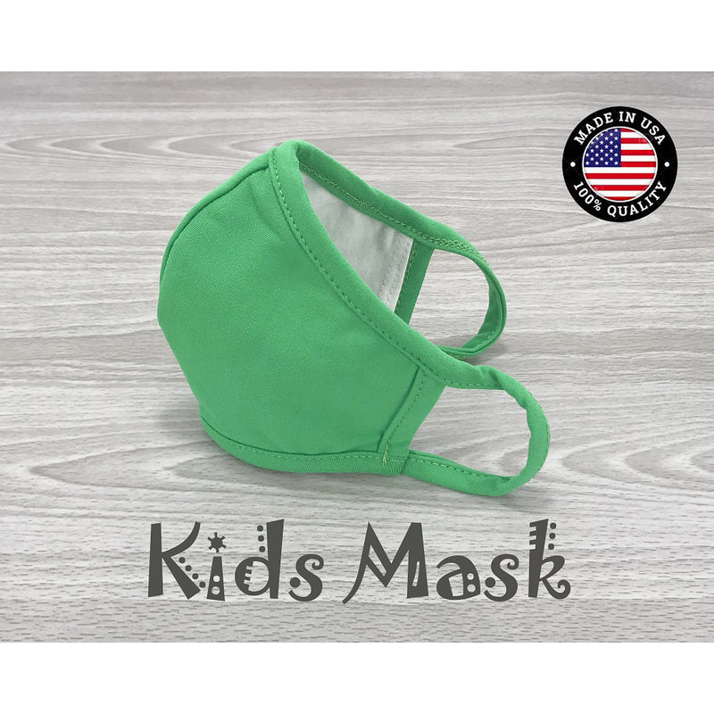 Washable Cotton Face Mask Kids size - Green